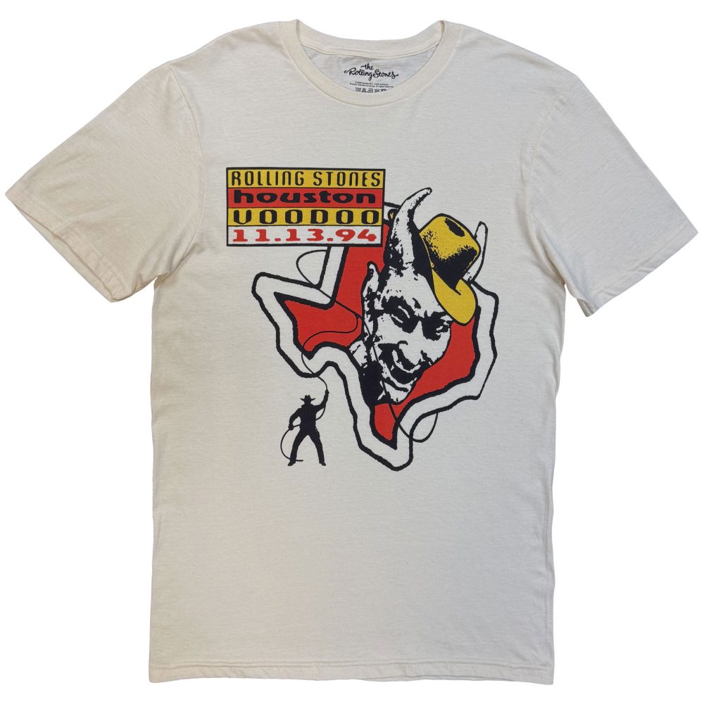 The Rolling Stones - Houston Mens Tshirt - Cream